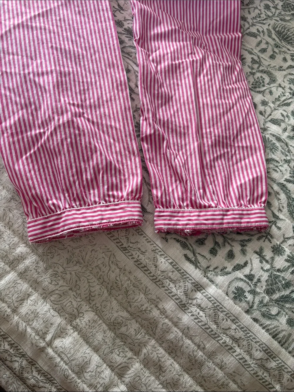 J.Crew Pink White Striped Ruffle Neck Button Down Blouse 100% Cotton M